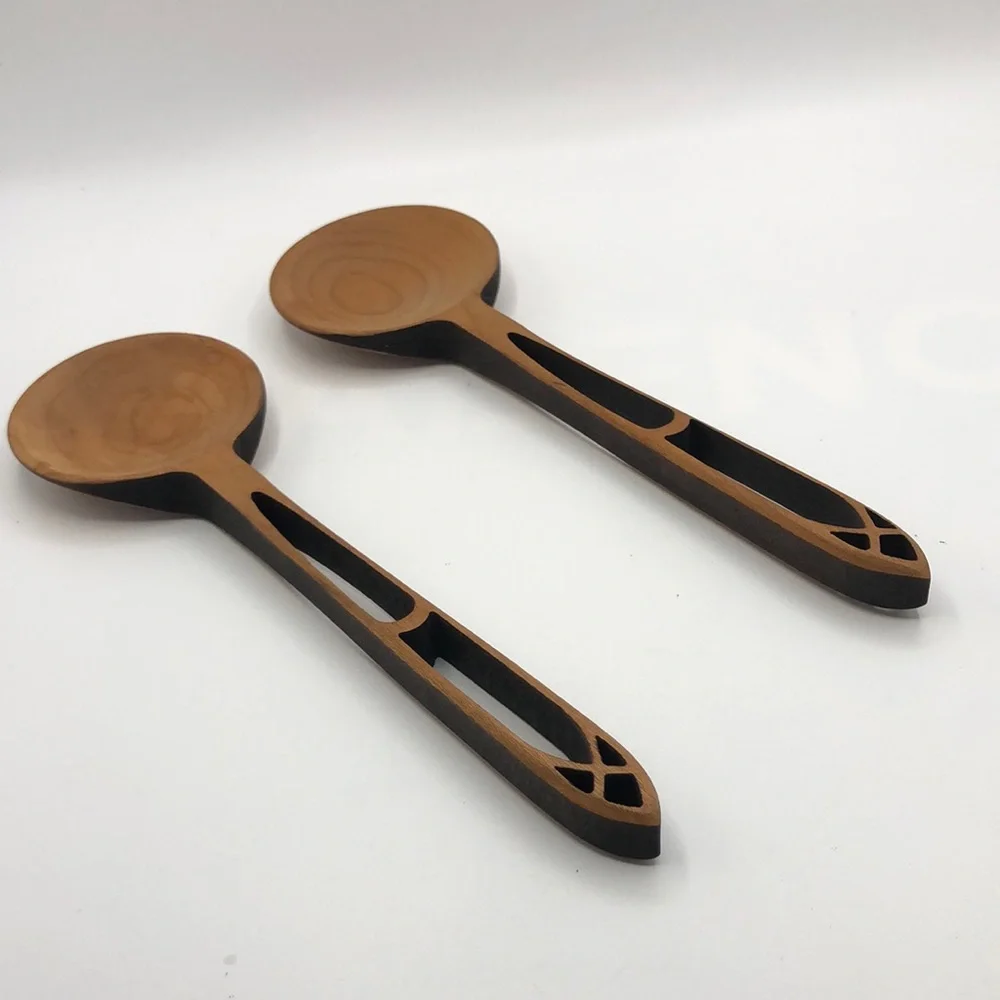 NWOT MOONSPOON CATHEDRAL Design 7” INCH WOODEN SERVING SPOON SET